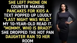 SHE LEFT PHONE ON COUNTER MAKING PANCAKES FOR KIDS A TEXT POPPED UP LOUDLY 