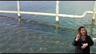 Der barrierefreie Badesteg am Cospudener See. Film in Gebärdensprache.