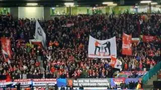 Manchester United fans at Old Trafford (SINGING SECTION)