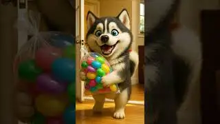 Cute Dog&rsquo;s Soap Adventure 🐶🧼😂  #Husky #CuteDog #DogAnimation #DogLife #FunnyPets #AIDog