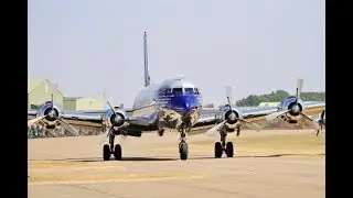 RED BULL - DOUGLAS DC-6B АВИАЛАЙНЕР С ЧЕТЫРЬМЯ РАДИАЛЬНО-ПОРШНЕВЫМИ ДВИГАТЕЛЯМИ - IWM DUXFORD FLYING LEGENDS - 2018