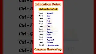 Computer Shortcut Keys A to Z #shortcutkeys  #computer #keys #educationpoint