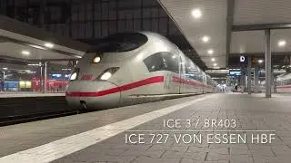 München Hbf am Spätabend - ICE 727 aus Essen Hbf fährt nach Ankunft zurück in die Abstellung (4K)