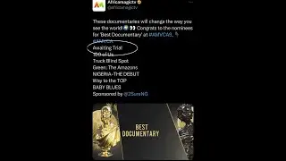 AMVCA Nomination For Best Documentary