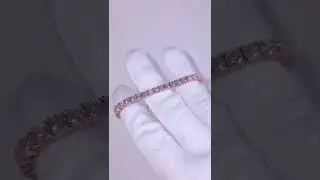 4mm 10K Rose Gold Vermeil VVS Moissanite Diamond Tennis Bracelet ➡️ Link In Description #shorts