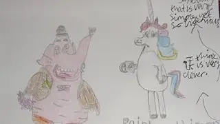 Part 2 Inside Out Imagery Creatures Bing Bong and Rainbow Unicorn Drawing