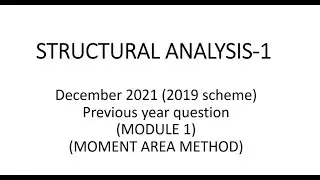 STRUCTURAL ANALYSIS-MOMENT AREA METHOD-UNIVERSITY QUESTION PAPER 2021-KTU-CIVIL