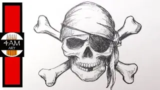 How to Draw a PIRATE SKULL in Pencil