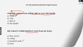 English Portion of CCE Past Papers| English CCE| English SPSC