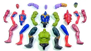 ASSEMBLE SUPERHERO TOYS.. THANOS vs SPIDERMAN vs IRONMAN vs HULK SMASH.. 