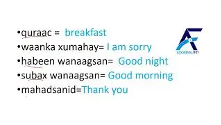 Basic Somali vocabulary for everyday life/ Somali language learning