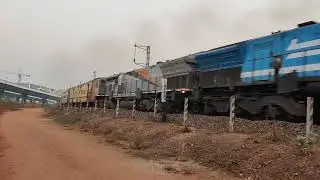 Dual Headed WDP4 20056 40007 Hauling Amravati Express at Full Notch 8