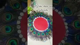 Peacock mirror wall decor ideas#peacock feather hanging decoration #youtube shorts#diy art
