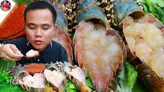 ซาชิมิกุ้งมังกรสดตัวเป็นๆ ดิ้นดึบๆ ครั้งแรกของบ่าวท้าว เนื้อหวานฉ่ำน้ำจิ้มจัดจ้านแซ่บๆ