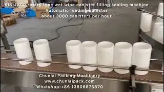 Automatic canister feeding filling sealing capping line