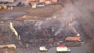 Chopper video shows aftermath of massive fire & explosion in Clinton Township