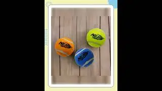 2.5 Inch Round Squeak Squeaking Tennis Ball Dog Toy, 3-Pack Bouncing Multi Colored Fun Exercise B...