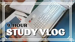 9 hour study vlog | productive study vlog | slow living