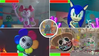 Poppy Playtime Full Game: All Chase Scenes With Healthbars In Ultra Bright Mode