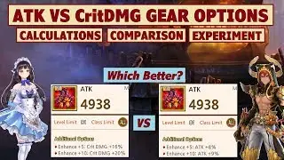King's Raid - ATK or Crit DMG Gear Options Better? + Stats Comparison + Damage Test
