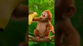 Hilarious Baby Orangutan vs. Giant Banana! 🍌😂