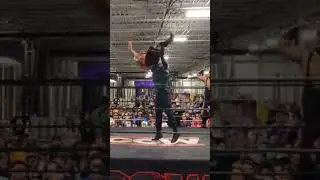 Up up and away, little man.🫡😈 #7ft #jacktalos @CoastalChampionshipWrestling #wwe #aew #roh #fyp