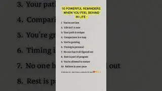 10 powerful Reminders when you feel behind in Life ✅👆👆#powerful #reminder #feeling.#personality#life