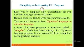 Writing, Compiling, and Executing C++ program