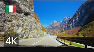 Scenic Italian Dolomites Drive 🇮🇹 Langarone to Cortina d'Ampezzo | 4K Relaxing Road Trip
