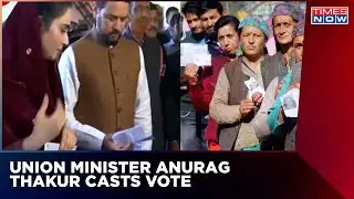 Union Minister Anurag Thakur Casts Vote In Himachal Pradesh Assembly Election 2022
