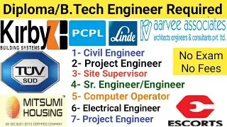 | Civil, Electrical Engineer | PM | DPM | Computer Operator | Sr Engineer | Project Engineer |