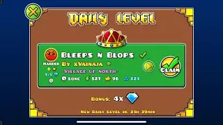 Blepps n Bloops By xVainaja- Geometry Dash (Daily Level, 6 Stars, 1 Coin)