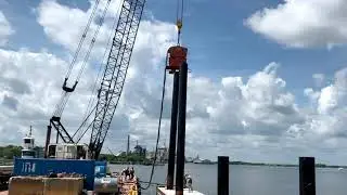 Concrete Floating Dock with Steel Piles as Position Anchors
