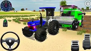 Indian Truck and dumper stuck in sea and two Tractors rescue the truck and dumper#drivinggames #game
