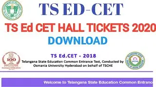 Download Ed CET HALL TICKETS || EDCET|| TS EDCET || #GBKOnline
