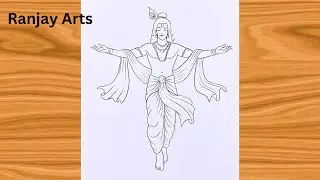 How to draw Lord Krishna full body very easy step by step for beginners