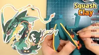 Pokémon Clay art - Mega Rayquaza Dragon/Flying Legendary Pokémon