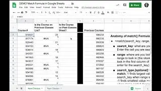 Google Таблицы: найдите точные совпадения значений из одного столбца на другом листе/вкладке