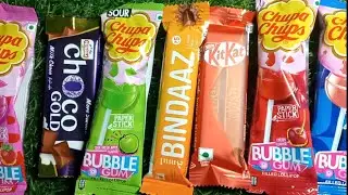 ASMR Most Popular Candys / Some lots of colorful rainbow lollipop Candy / unpacking chocolate eat  🍭