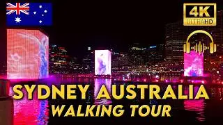 WALKING TOUR SYDNEY AUSTRALIA | SPECTACULAR VIVID Festival 2025 Final Night | 4KUHD | Binaural Audio
