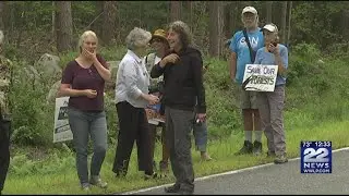 Protesters gather to stop loggers from cutting trees in Wendell