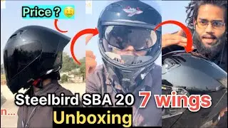 😍Unboxing Steelbird Air 7 Wings SBA-20 Helmet, Best Helmet | All Black #aba20helmet #steelbird 