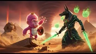 TIRAN vs ANUBIS vs GODZILLA ⚡ Desert God War | Epic Titan Battle Animation