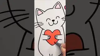 CUTE Valentines CAT Coloring Page #cats #cutecats #valentinesday #valentine #catcoloring #coloring