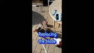 Replacing the blade on the edger machine .#diy #gardendesign  #construction