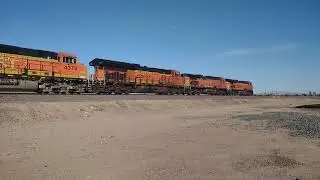 EB BNSF Domestic Intermodal/Port Stack Train At Daggett CA! #bigbossrailfanner