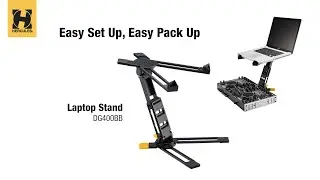 Hercules DG400BB Laptop Stand Easy Set Up Easy Pack Up! (Full length)