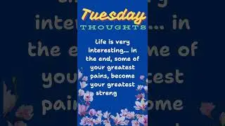 Tuesday Thoughts / Inspirational Quotes / Quote of the Day / Motivational Quote / Thoughts