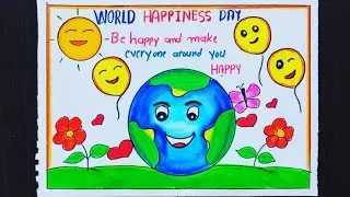 Happiness Drawing|Happiness ki Drawing|world Happiness Day drawing|Happiness chart|Happiness Poster