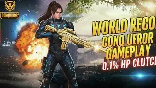 Survived with 0.1% HP in Conqueror Lobby 😱 (World Record)#takraox 